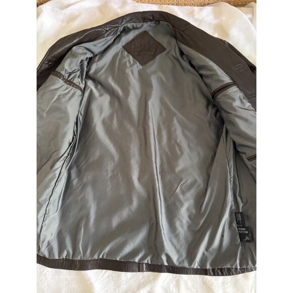 Vintage Genuine Leather Coat Oversized Unisex Fit - Picture 8 of 10